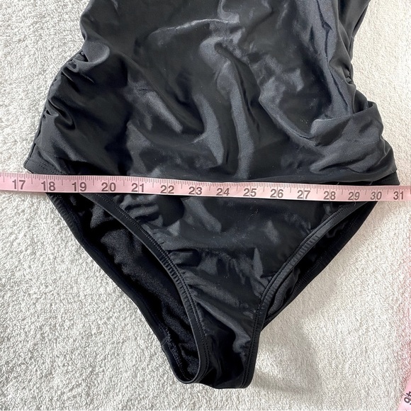 Kona Sol Black Ruffled One Piece Bathing Suit Swimsuit S - Picture 4 of 16